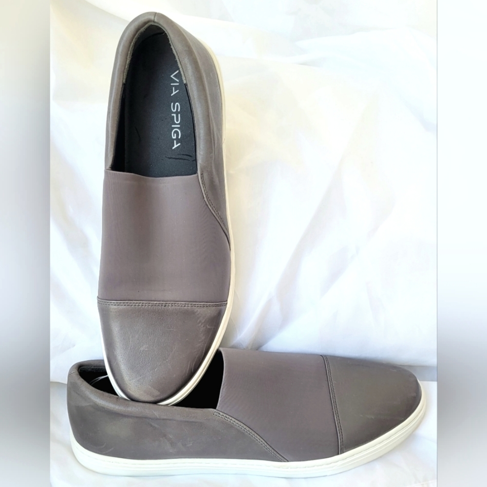 Via Spiga Raine Gray Slip On Sneaker